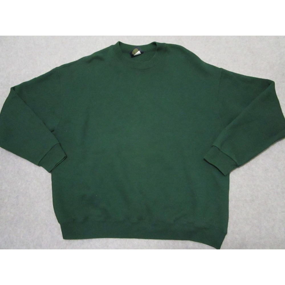 Vintage Sweater Mens Large Dark Green Blank Forest Heavyweight 90s USA Ivy Crew
